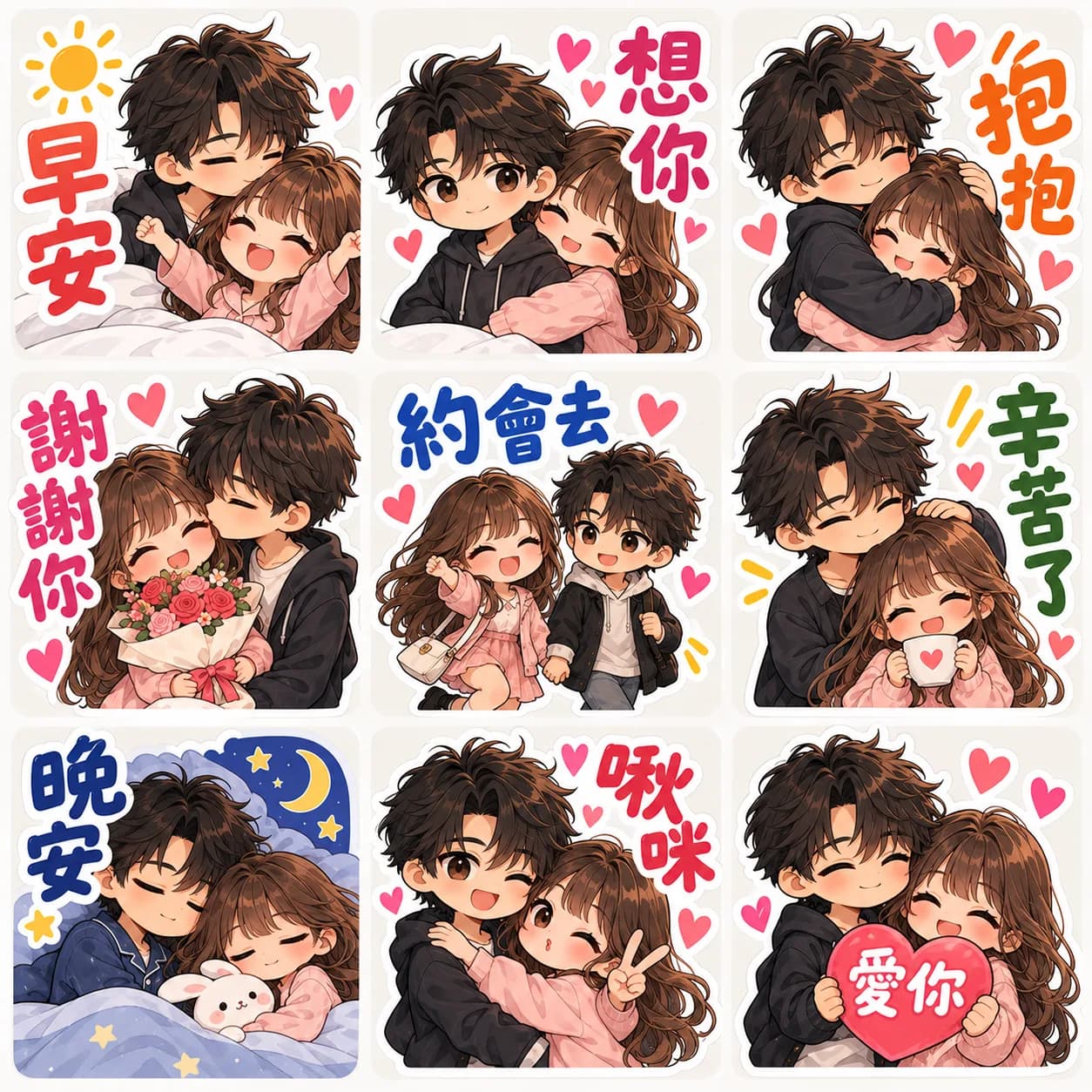 情侶／雙人 LINE 貼圖案例