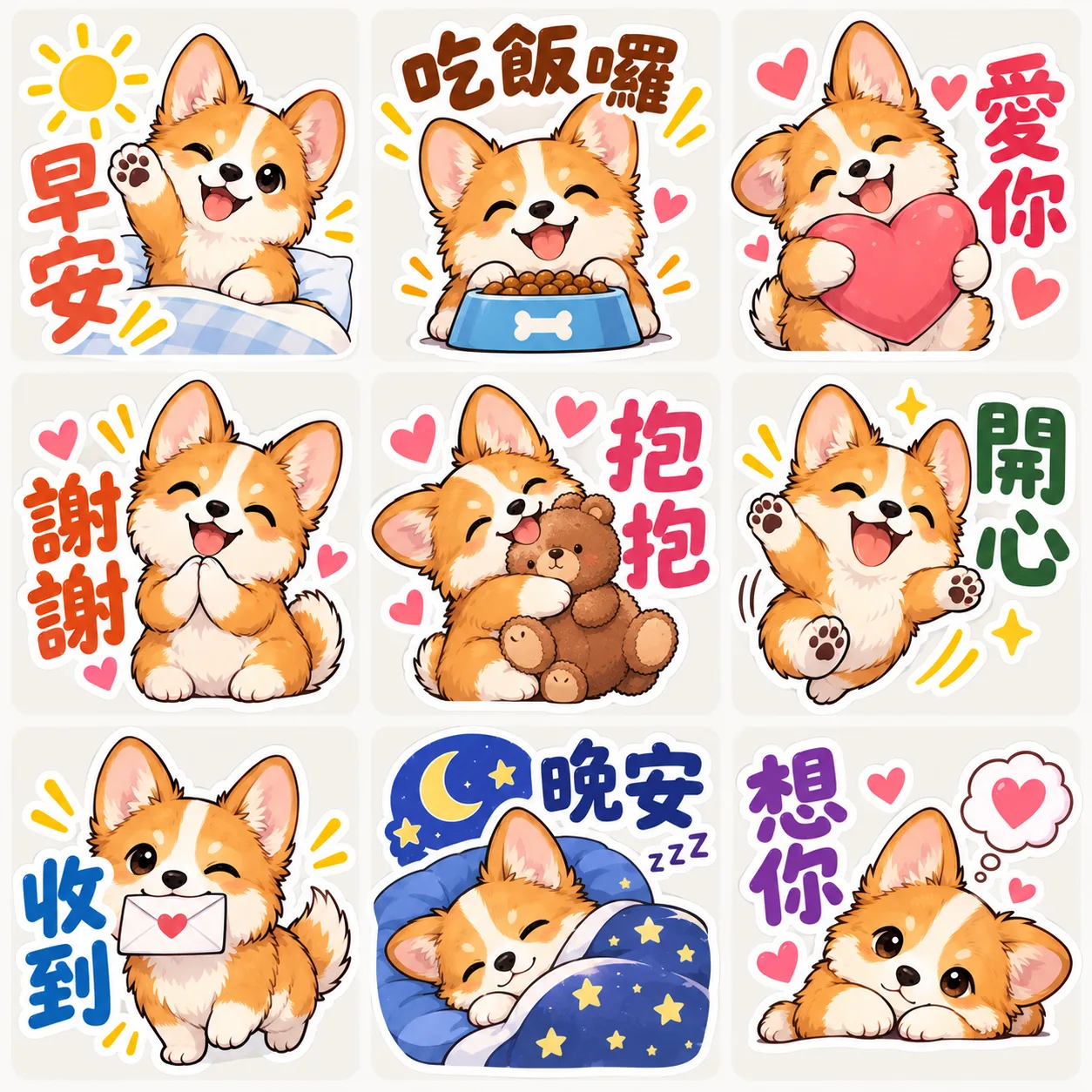 寵物角色 LINE 貼圖案例
